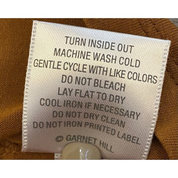 Garnet Hill Scoop Neck Trapeze Dress Orange Brown Size Medium Knee-Length Tencel - Picture 5 of 9